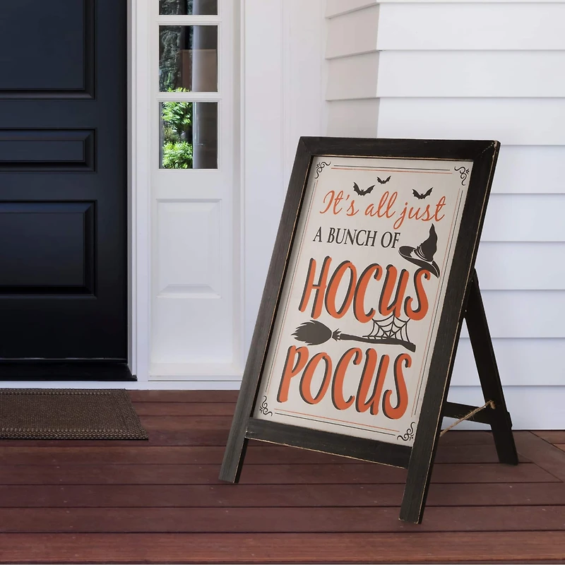 Glitzhome® Halloween Wooden Standing Easel Sign Décor