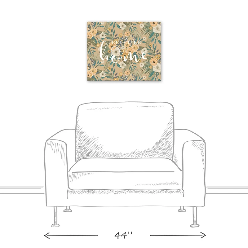 Feels Like Home Tropical Floral Canvas Wall Art