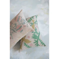 Hello Honey® Bird Embroidery Cotton Chambray Lumbar Pillow