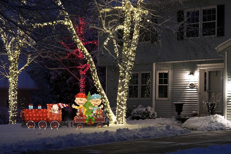 Peanuts® 2-Piece 2D Pre Lit Train Yard Art Set