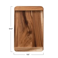 Hello Honey® 14.5" Wide Natural Suar Wood Serving Platter & Tray