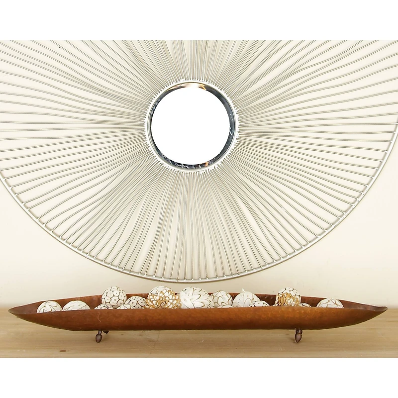 Brown Metal Traditional Tray Set