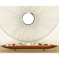 Brown Metal Traditional Tray Set