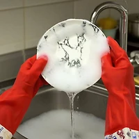 Orange Fall Rubber Cleaning Gloves by Fab Finds