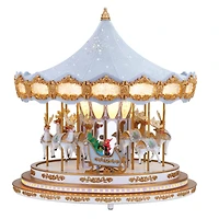 90th Anniversary Collection 17" Ice Blue Animated & Musical LED Crystal Carousel Accent