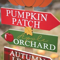 Glitzhome® 41.75" Fall Wooden Pumpkin Patch Yard Stake