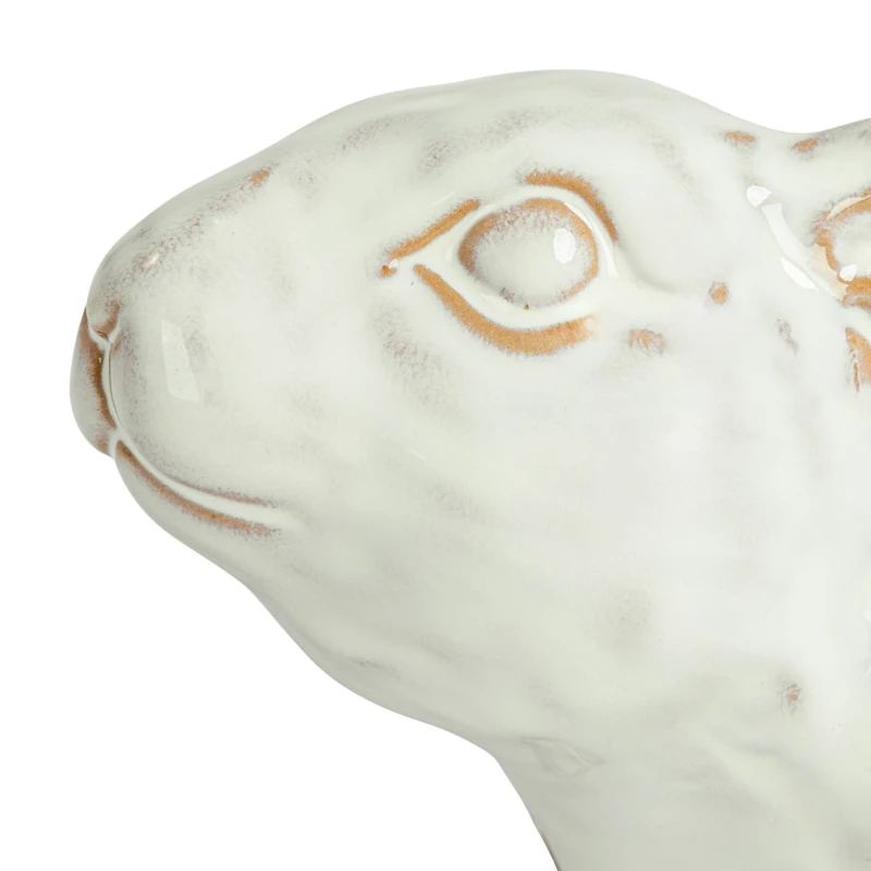 Hello Honey® 8.25" White & Marine Rabbit Stoneware Planter