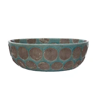 Hello Honey® 16" Decorative Terra-Cotta Bowl with Wax Relief Dots