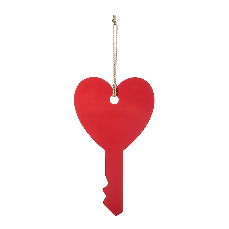 Glitzhome® 14" Valentine's Wooden Key-Shaped Door Hanger