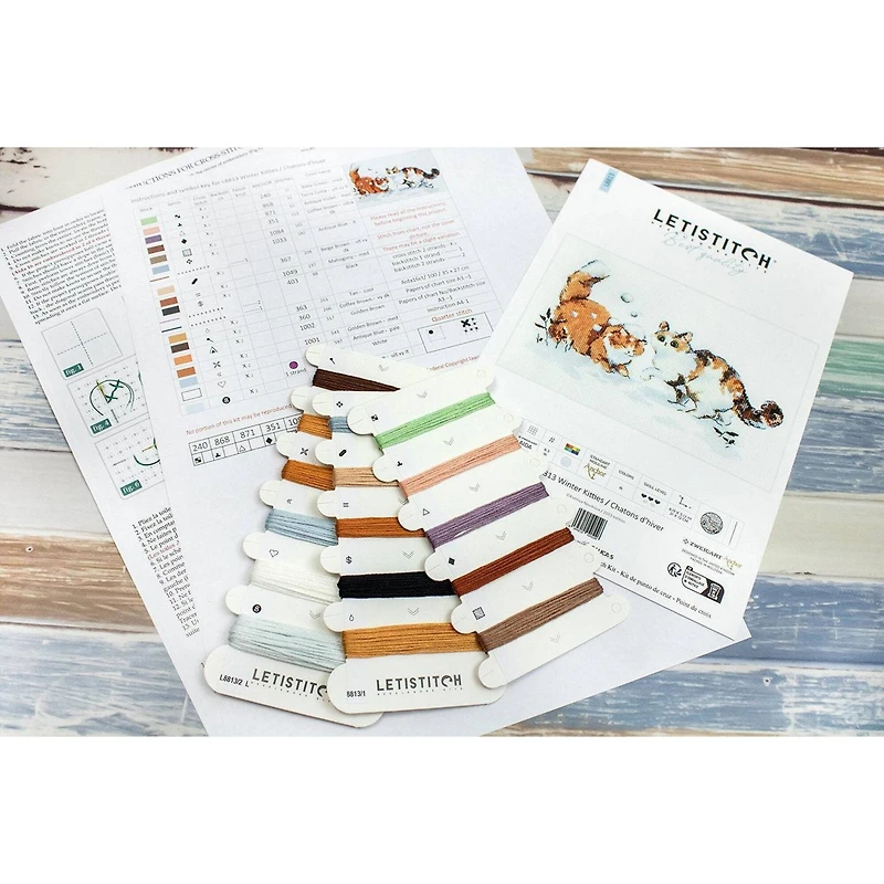LetiStitch Winter Kitties Counted Cross Stitch Kit