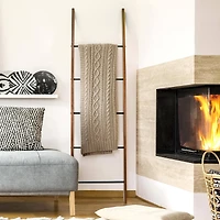 6.4ft. Metal & Wood Decorative Leaning Ladder