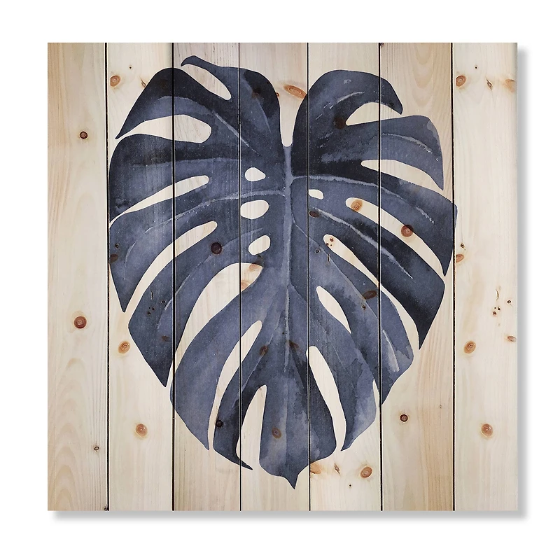 Designart - Tropical Blue Watercolour Leaves III