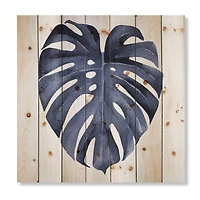 Designart - Tropical Blue Watercolour Leaves III