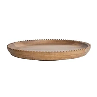 Hello Honey® 15.5" Natural Wood Lazy Susan with Carved Scalloped Edge