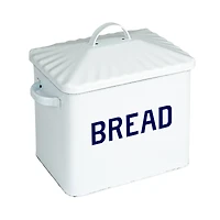 Hello Honey® 13.5" White Chic Farmhouse Enameled Bread Box