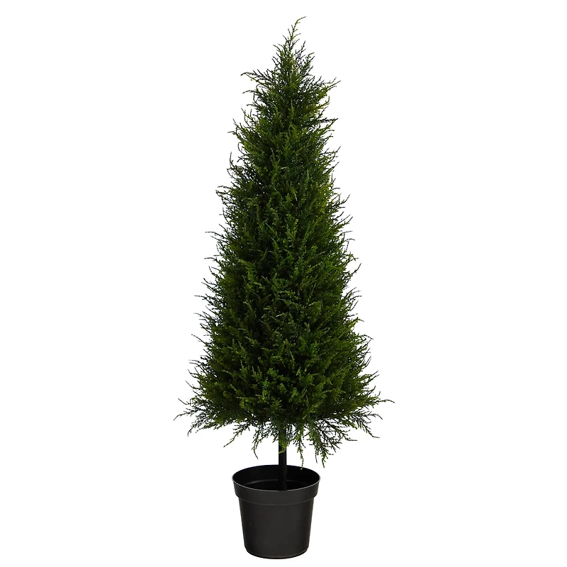 3.5ft. Pre-Lit Cypress Artificial Potted Christmas Tree, Warm LED Lights