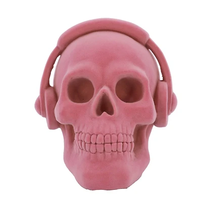 7.25" Pink Flocked Skull Tabletop Décor by Ashland®