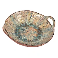 Hello Honey® 10.75" Multicolor Round Stoneware Bowl with Handles