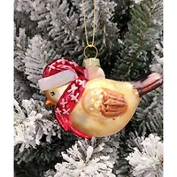Wizardi 12" Gold Bird Christmas Glass Ornament