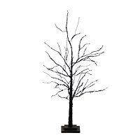 3ft. Pre-Lit Halloween Black Twig Artificial Tree with 80 Orange & Purple LED Lights