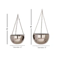 Black Metal Glam Hanging Planter Set