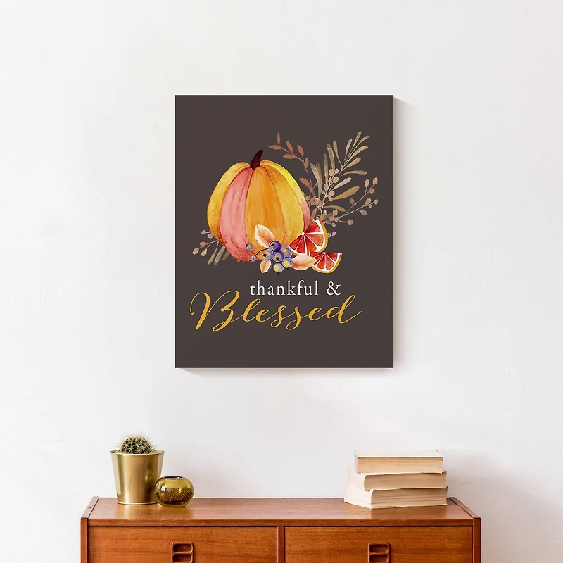 Thankful & Blessed Fall Canvas Wall Art