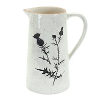 10" Speckled Rustic Thistle Etched Pitcher Vases, 2ct.