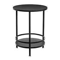 Honey Can Do Black 2-Tier Round Side Table