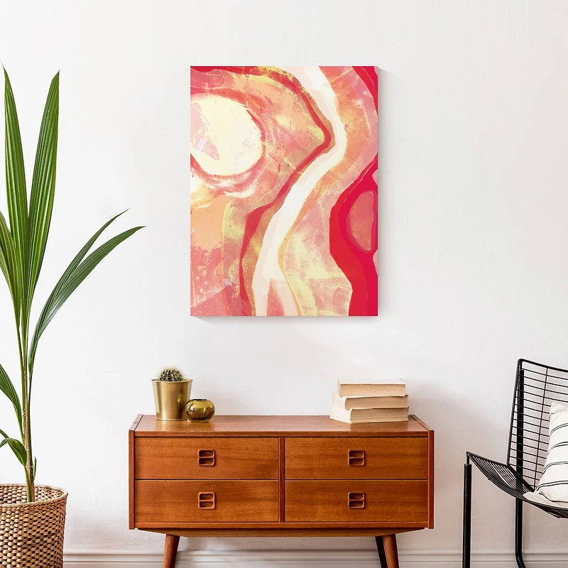 Coral Abstract Geode 18" x 24" Canvas Wall Art