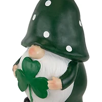 7.75" Shamrock Gnome St. Patrick's Day Outdoor Garden Statue