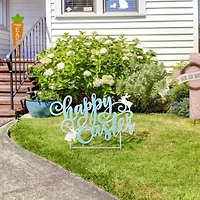 Glitzhome® 24" Metal "Happy Easter" Yard Stake