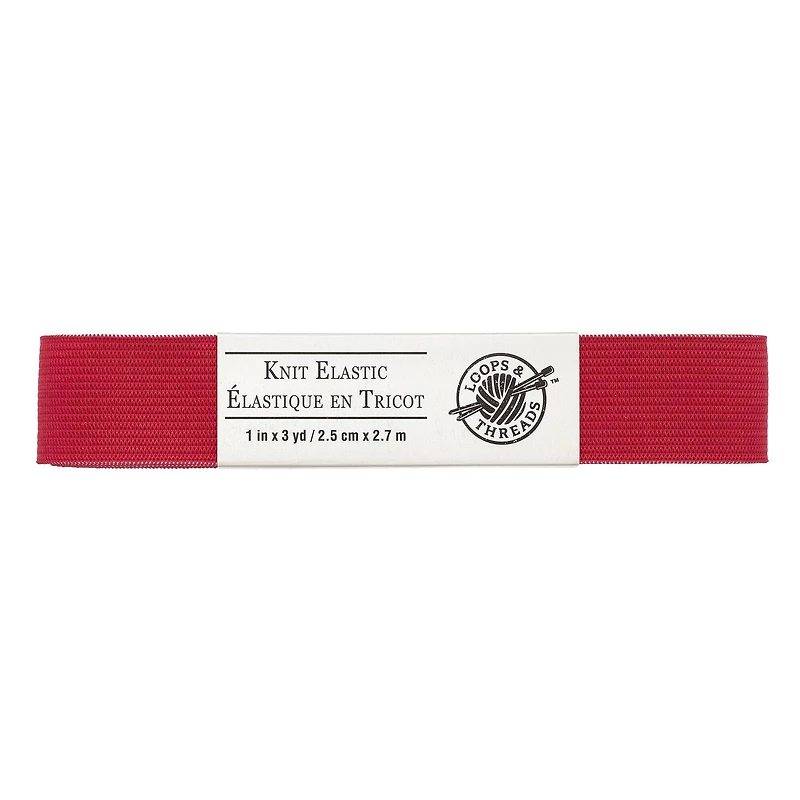 12 Pack: 1" Red Knit Elastic by Loops & Threads™