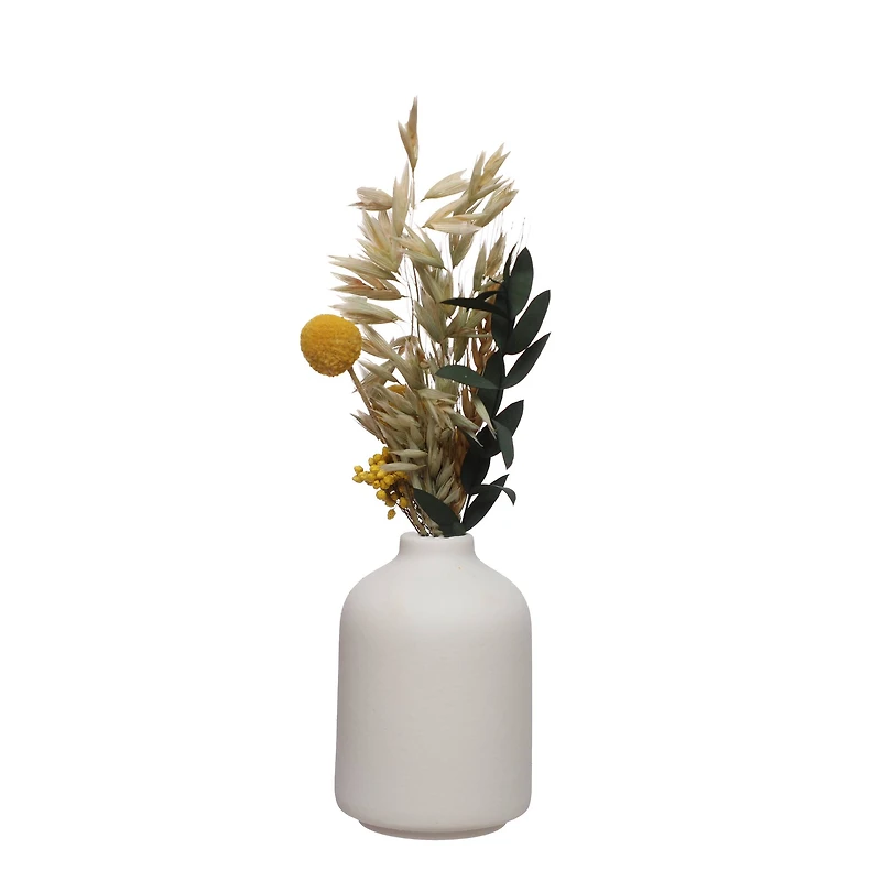 9.5" Yellow Dried Floral Arrangement in White Container by Ashland®