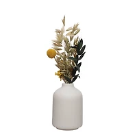9.5" Yellow Dried Floral Arrangement in White Container by Ashland®