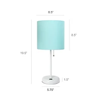 LimeLights White Base Lamp with USB Charging Port