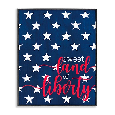 Stupell Industries Sweet Land Of Liberty Americana Framed Giclee Art