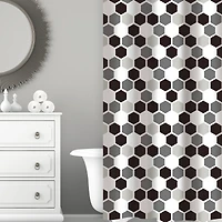 Bath Bliss Honey Comb Design Shower Curtain
