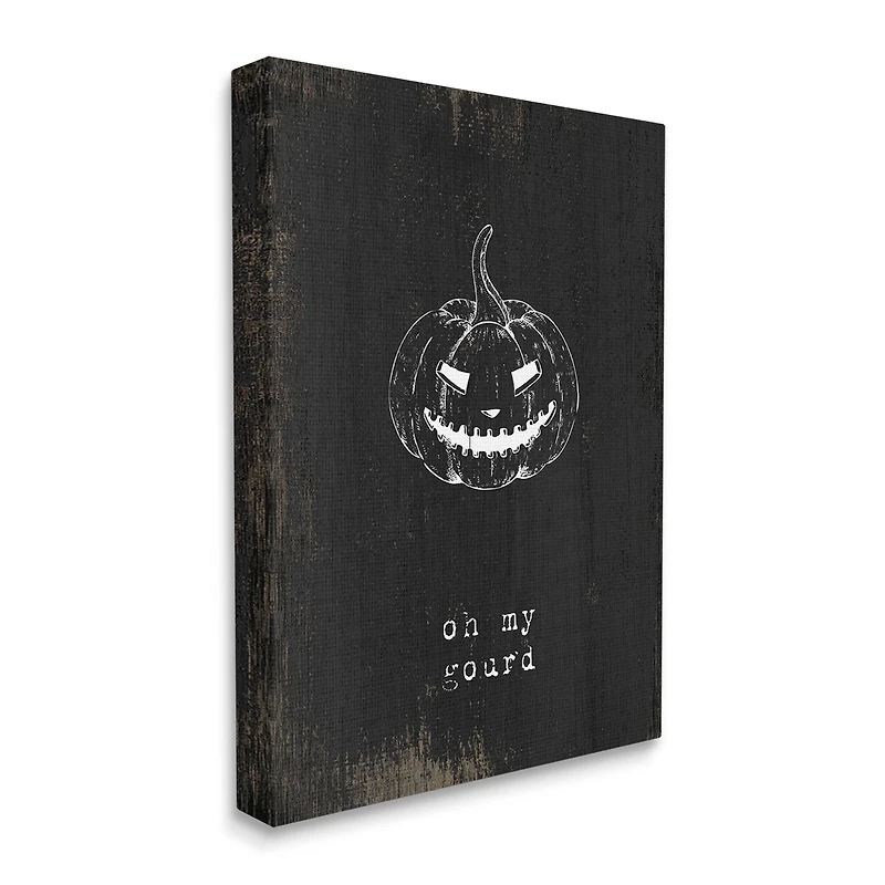 Stupell Industries Oh My Gourd Jack-o-Lantern Canvas Wall Art