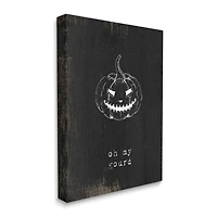 Stupell Industries Oh My Gourd Jack-o-Lantern Canvas Wall Art