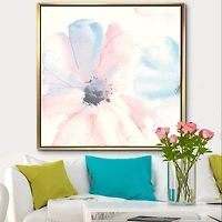 Designart - Pink Shabby Floral I - Shabby Chic Framed Canvas