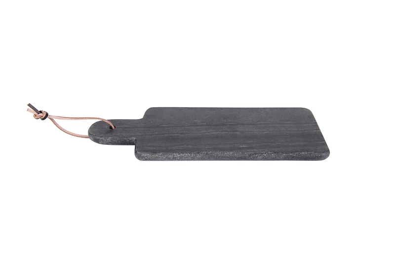 Hello Honey® 15" Rectangular Black Marble Cutting Board with Leather Strap