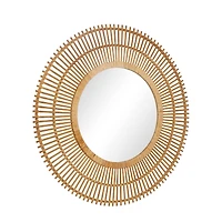 Brown Bohemian Wall Mirror, 37" x 1" x 37"