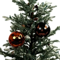 4.75" Orange & Black Jack-O'-Lantern Plastic Ball Ornament Set by Ashland®