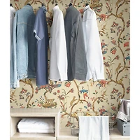 Scalamandre Ecru Chinoises Exotique Peel & Stick Wallpaper