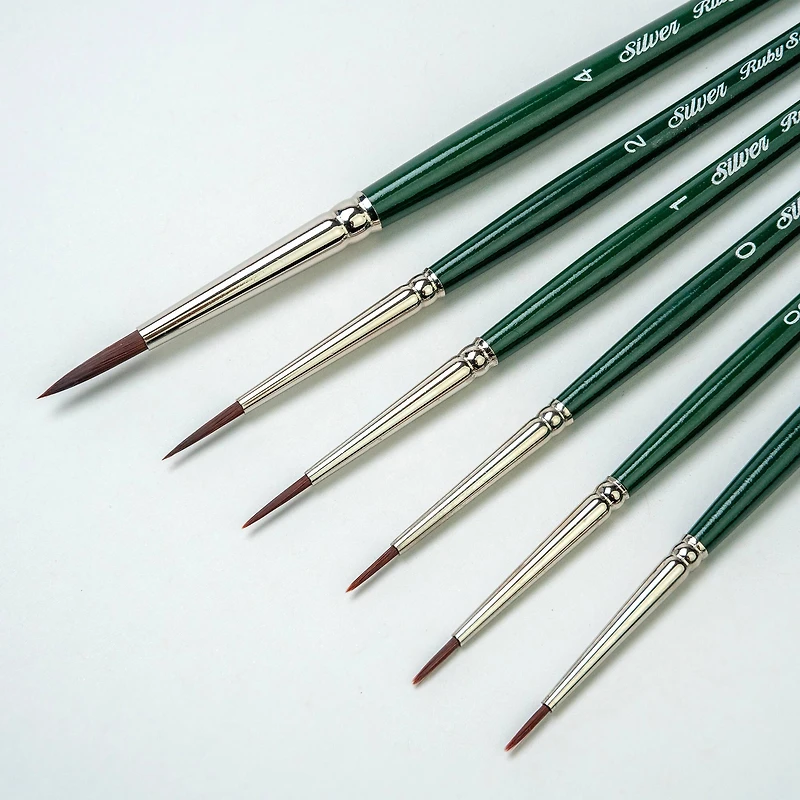 Silver Brush Limited Ruby Satin® 6 Piece Round Brush Set