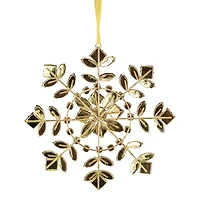 6.5" Green and Red Gem Stone Flowers Snowflake Christmas Ornament