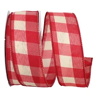 Reliant 1.5" x 25yd. Wired Tea Dye Gingham Ribbon