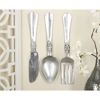 23" Silver Aluminum Traditional Wall Décor Set, 3ct.