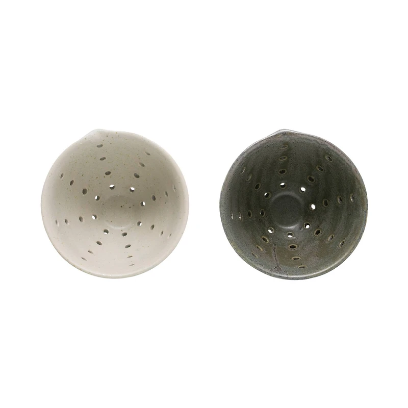 Hello Honey® Glazed Spouted Stoneware Berry Bowls Set, 2ct.