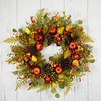 26" Apples, Pears & Pinecones Fall Harvest Wreath